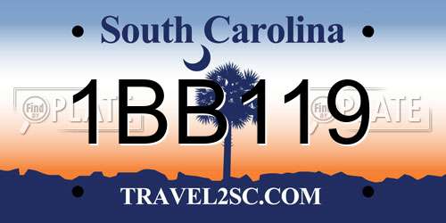 1BB119 South Carolina License Plate