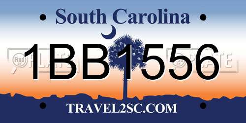 1BB1556 South Carolina License Plate