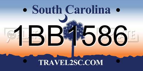 1BB1586 South Carolina License Plate