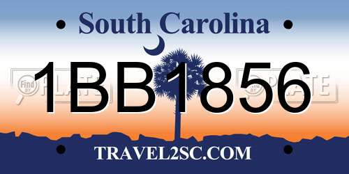1BB1856 South Carolina License Plate