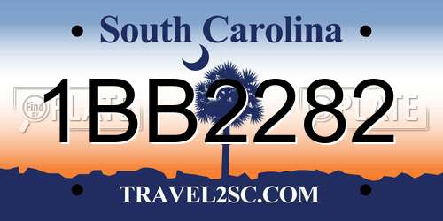 1BB2282 South Carolina License Plate