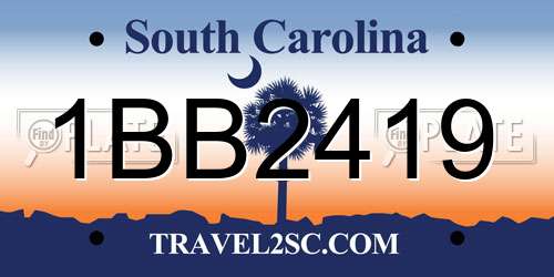 1BB2419 South Carolina License Plate