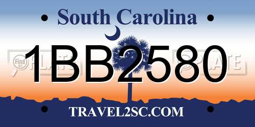 1BB2580 South Carolina License Plate