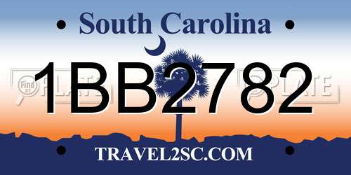 1BB2782 South Carolina License Plate