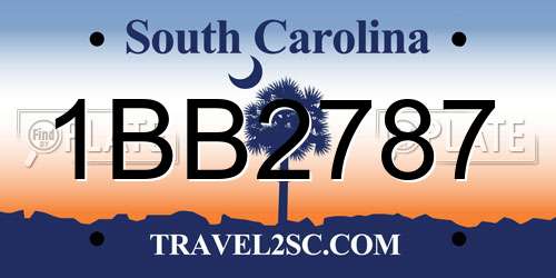 1BB2787 South Carolina License Plate