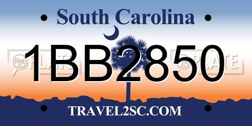 1BB2850 South Carolina License Plate