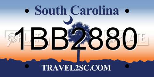 1BB2880 South Carolina License Plate