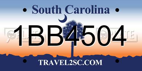 1BB4504 South Carolina License Plate