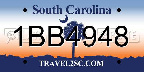 1BB4948 South Carolina License Plate