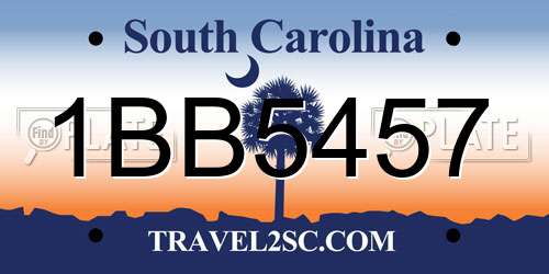 1BB5457 South Carolina License Plate