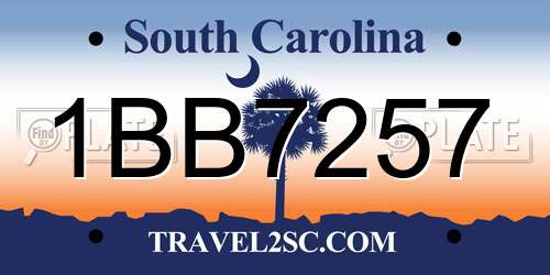 1BB7257 South Carolina License Plate