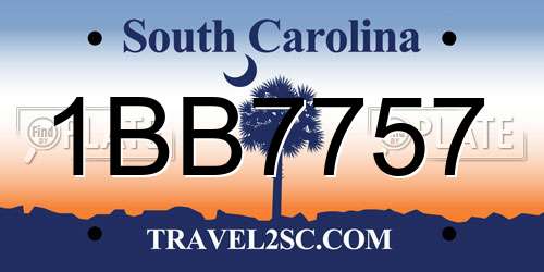 1BB7757 South Carolina License Plate