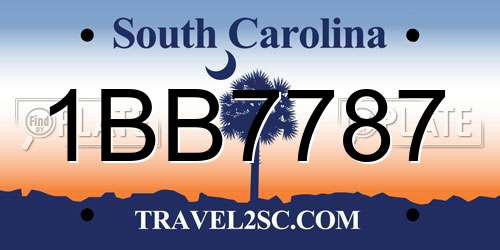 1BB7787 South Carolina License Plate