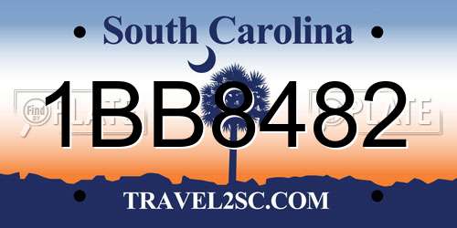 1BB8482 South Carolina License Plate