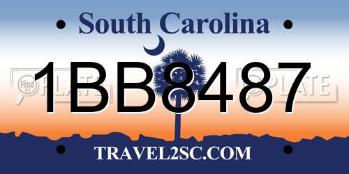1BB8487 South Carolina License Plate