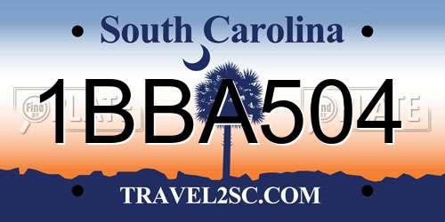 1BBA504 South Carolina License Plate