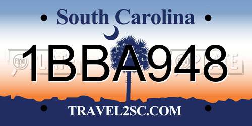 1BBA948 South Carolina License Plate