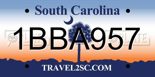1BBA957 South Carolina License Plate