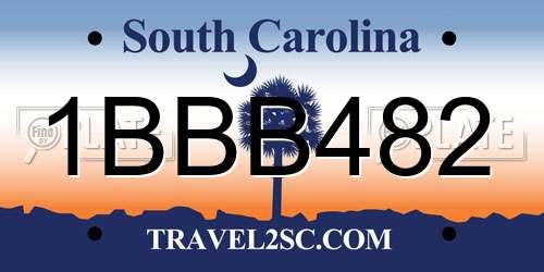 1BBB482 South Carolina License Plate
