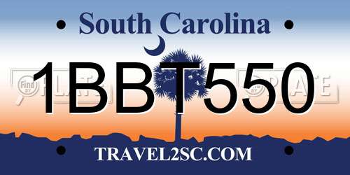 1BBT550 South Carolina License Plate