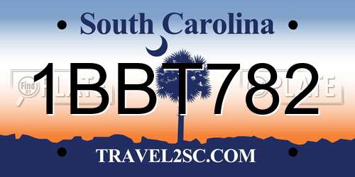 1BBT782 South Carolina License Plate