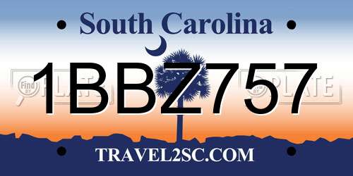 1BBZ757 South Carolina License Plate