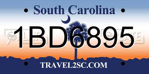 1BD6895 South Carolina License Plate