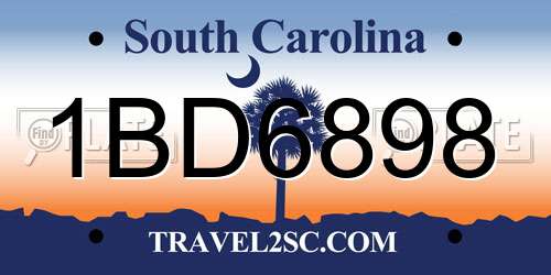1BD6898 South Carolina License Plate