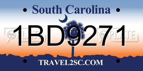 1BD9271 South Carolina License Plate