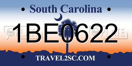 1BE0622 South Carolina License Plate