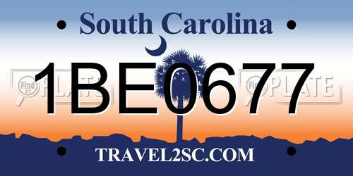 1BE0677 South Carolina License Plate