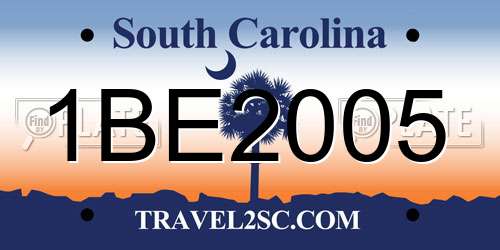 1BE2005 South Carolina License Plate