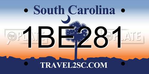 1BE281 South Carolina License Plate