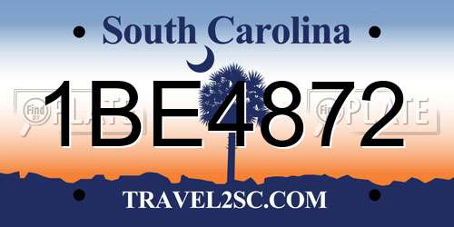 1BE4872 South Carolina License Plate