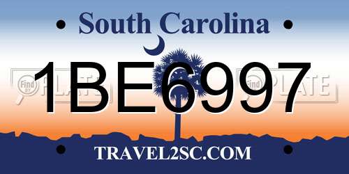 1BE6997 South Carolina License Plate