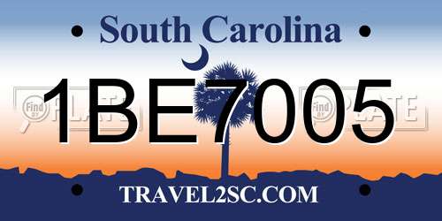 1BE7005 South Carolina License Plate