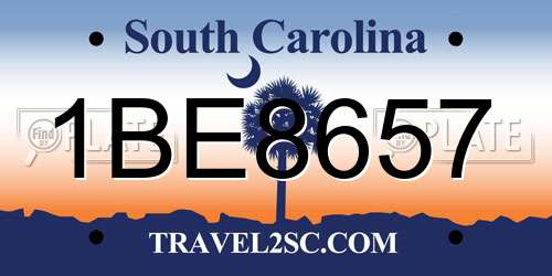 1BE8657 South Carolina License Plate