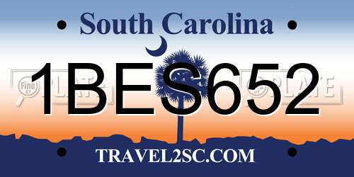 1BES652 South Carolina License Plate