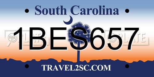 1BES657 South Carolina License Plate