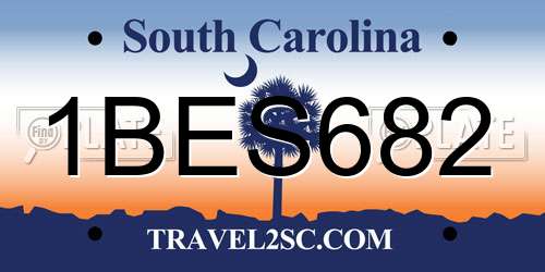 1BES682 South Carolina License Plate