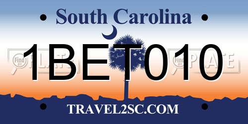 1BET010 South Carolina License Plate