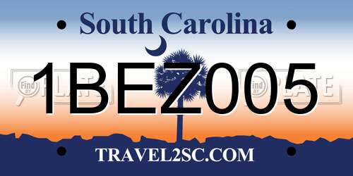 1BEZ005 South Carolina License Plate