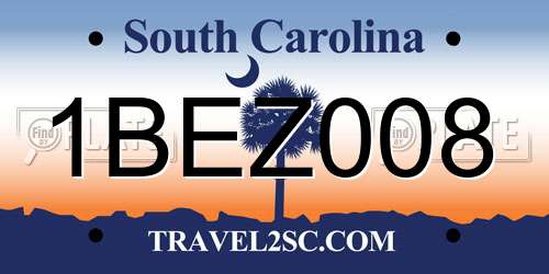 1BEZ008 South Carolina License Plate