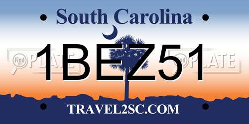 1BEZ51 South Carolina License Plate