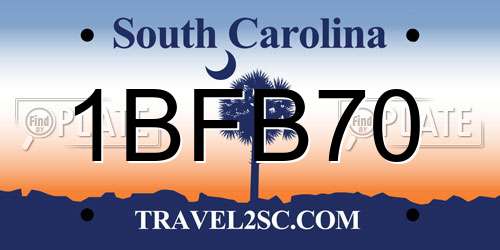 1BFB70 South Carolina License Plate