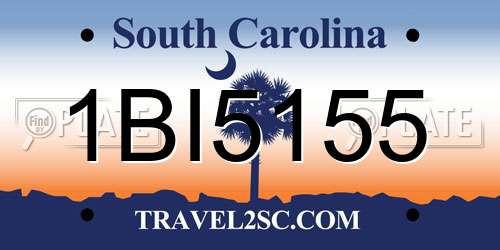1BI5155 South Carolina License Plate