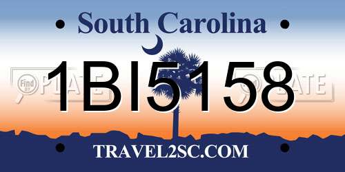 1BI5158 South Carolina License Plate