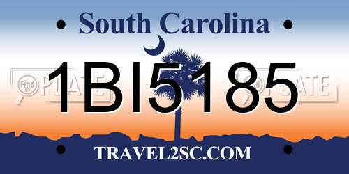 1BI5185 South Carolina License Plate