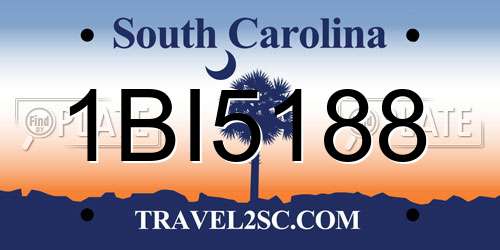 1BI5188 South Carolina License Plate