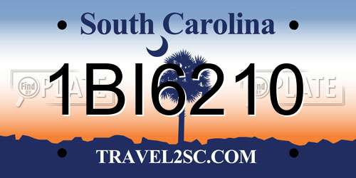 1BI6210 South Carolina License Plate